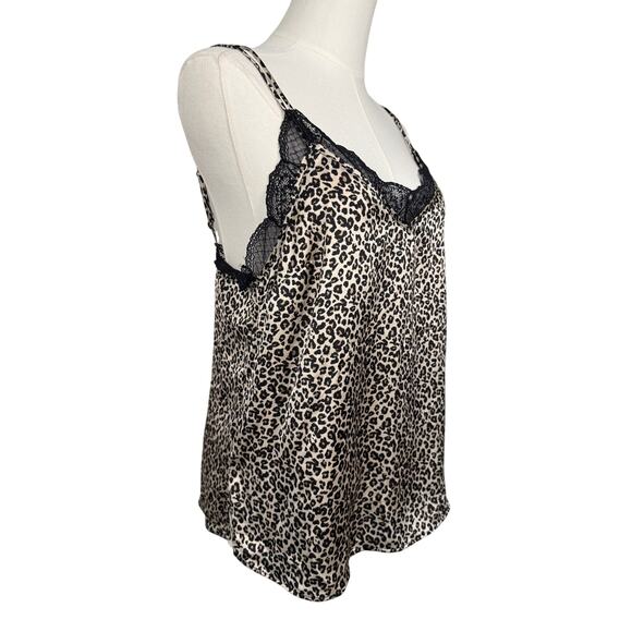 Abercrombie & Fitch Leopard Print Lace Trim Cami Tank Top Size M - Picture 2 of 4